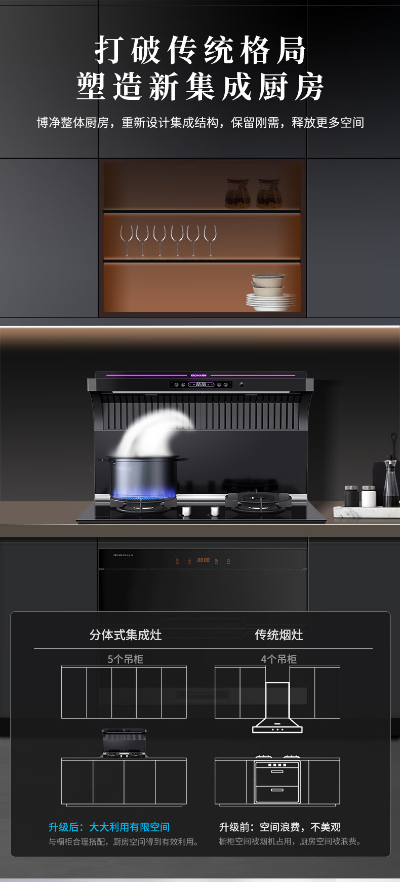 博净分体式集成灶效果好，，，品质更好